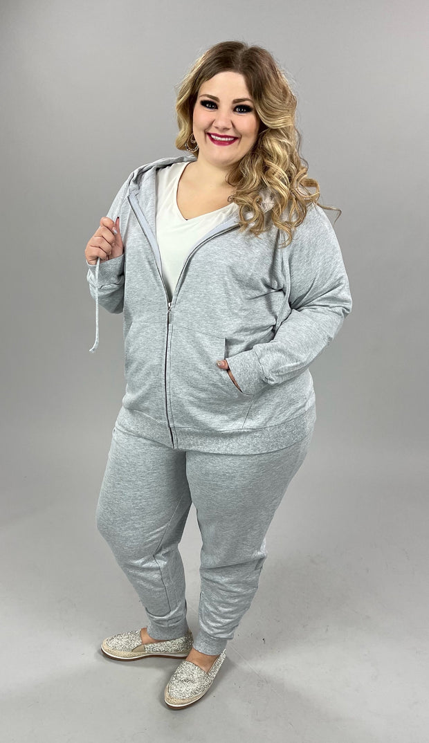 28 SET-C {Go The Distance} Heather Gray Jogging Set SALE!! PLUS SIZE 1X 2X 3X