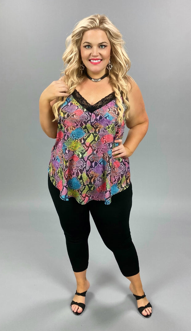 SV-X {Colorful Moments} ***SALE*** Multi Color Snakeskin Camisole PLUS SIZE 1X 2X 3X