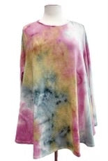 31 PLS-Z {Never Wanting} Pink Tie Dye Top EXTENDED PLUS SIZE 3X 4X 5X