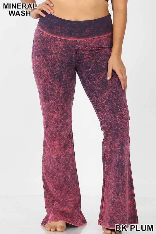 BT-B {Enjoying Life} Plum Mineral Wash Pants PLUS SIZE XL 2X 3X