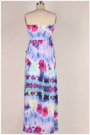 LD-V { Watercolor Wonder Strapless Multi-Color Long Dress PLUS SIZE 1X 2X 3X  SALE!!!!