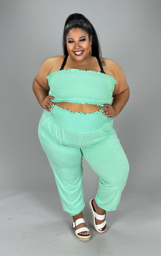 32 SET-B {Following The Dream} MINT Bandeau Top Set PLUS SIZE 1X 2X 3X