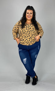 53 PQ-C {Final Answer} Sand Taupe Leopard Print Tunic EXTENDED PLUS SIZE 3X 4X 5X