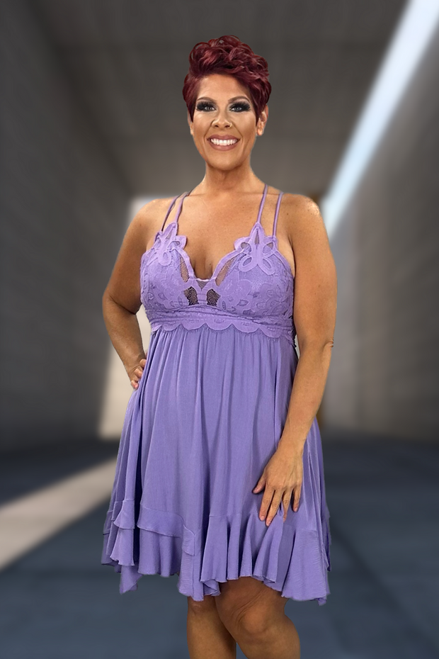 54 SV-Y {Unforgettable} Lavender  Spaghetti Strap Dress PLUS SIZE 1X 2X 3X