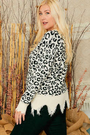 25 CP-E {Sweet One} Black White Animal Sweater PLUS SIZE XL/2X 2X/3X