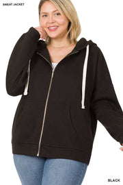 56 OR 20 OT-K {Warm & Fuzzy} BLACK Zip Jacket PLUS SIZE 1X 2X 3X