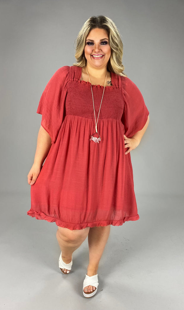 19 SQ-B {Pure Sweetness}  UMGEE Rose Smocked Dress PLUS SIZE XL 1X 2X