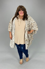 29 OT-T {Love Your Skin}***SALE*** Taupe Snakeskin Print Kimono  EXTENDED PLUS SIZE 3X 4X 5X