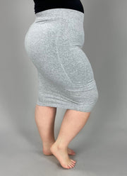 BT-A {Comfy Look} Gray Stretch Pencil Skirt PLUS SIZE XL 2X 3X