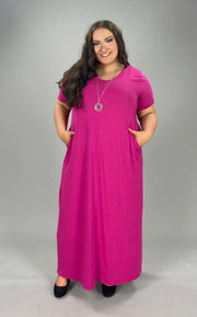 LD-P {Evolving Love} MAGENTA V-Neck Maxi Dress PLUS SIZE 1X 2X 3X