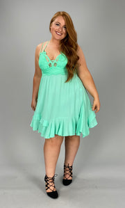 54 SV-X {Radiant Vision} Mint ***SALE***Spaghetti Strap Dress PLUS SIZE 1X 2X 3X