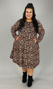 68 PLS-A {Wide Open Spaces} Brown Leopard Print Dress EXTENDED PLUS SIZE 3X 4X 5X