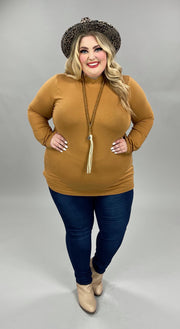 12 OR 56 SLS-D {Admiring Style} Coffee High Neck Top PLUS SIZE 1X 2X 3X