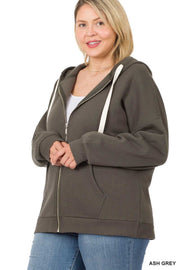 24 OR 20 OT-I {Warm & Fuzzy} ASH GREY Zip Jacket  PLUS SIZE 1X 2X 3X***SALE***