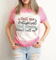 35 GT {Call Me Antisocial} Pink Spotted Graphic Tee PLUS SIZE 3X