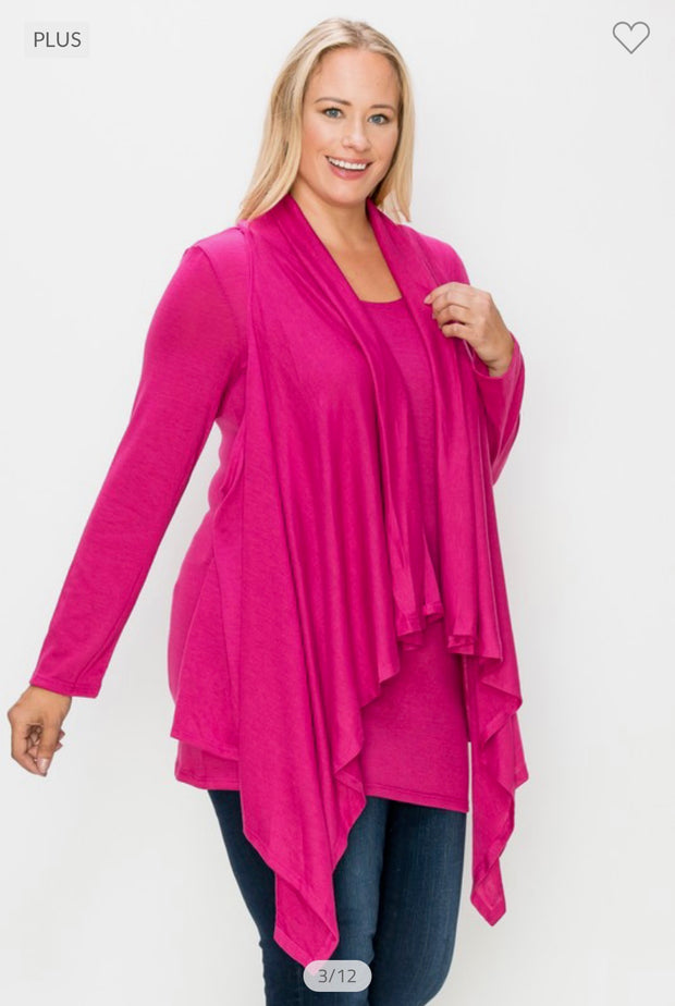 56 OR 36 SLS-D {Ready Set Go} Magenta Top Front Attached Vest PLUS SIZE 1X 2X 3X