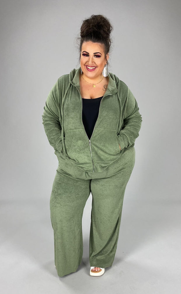 93 SET-A {Travel In Style} Light Olive Jogging Set PLUS SIZE 1X 2X 3X