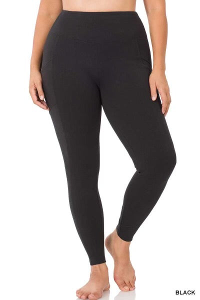 LEG-1 {Start Living} BLACK Yoga Leggings PLUS SIZE 1X 2X 3X  SALE!!!