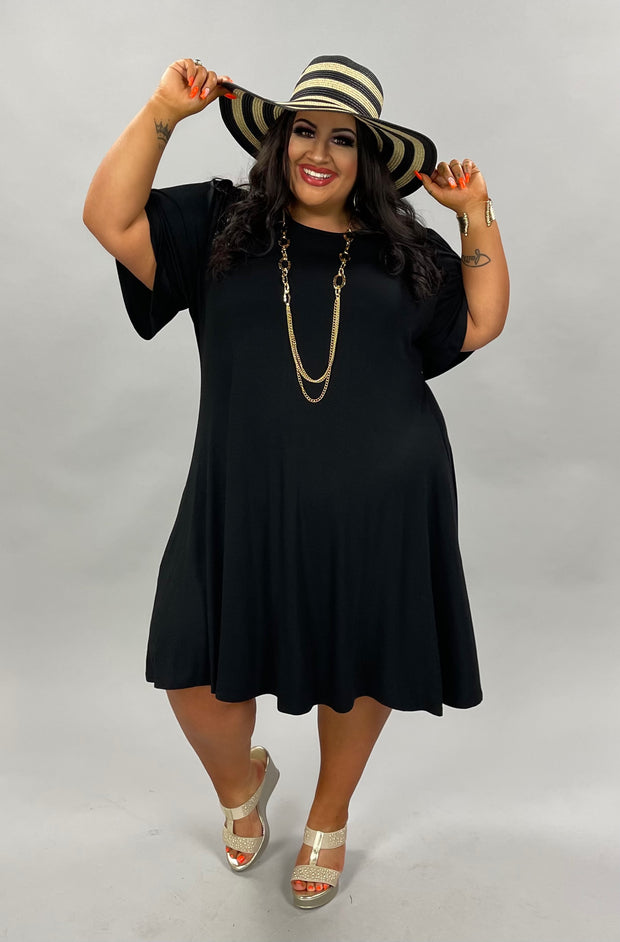 28 SSS-A {Not The Usual} Black Dress W/Pockets EXTENDED PLUS SIZE 1X 2X 3X 4X 5X