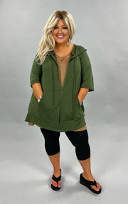 89 OT-F {Paint the Town} OLIVE French Terry Hoodie CURVY BRAND!!  EXTENDED PLUS SIZE 3X 4X 5X 6X