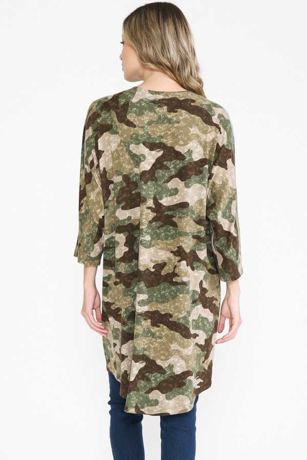 21 OT-X {Hide From Me} Olive Moss Camo Print Cardigan PLUS SIZE XL 2X 3X