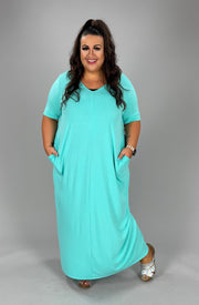 LD-O {Evolving Love} MINT V-Neck Maxi Dress PLUS SIZE 1X 2X 3X