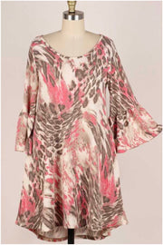 50 PQ-A {All In Good Fun}  Pink Brown ***SALE***Leopard Print PLUS SIZE 1X 2X 3X