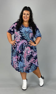 34 PSS-Z {Style Sessions} Black Paisley Print V-Neck Dress EXTENDED PLUS SIZE 3X 4X 5X *** FLASH SALE***