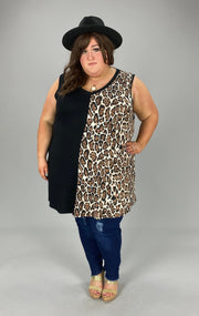 29 CP-Z {Wild Child} Black/Leopard Print Tunic EXTENDED PLUS SIZE 3X 4X 5X