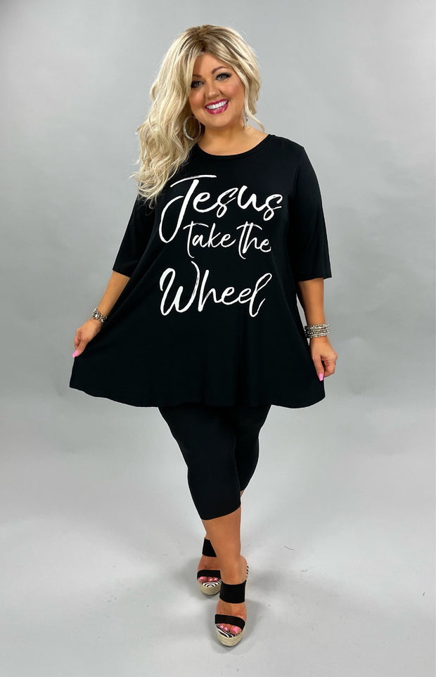 96 or 17 GT-A {Take The Wheel} Black Graphic Tee CURVY BRAND!! EXTENDED PLUS SIZE 3X 4X 5X 6X