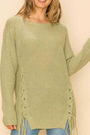 12 SLS-C {Absolutely Necessary} Sage Sweater w/Detail PLUS SIZE 1X/2X  2X/3X