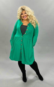 22 SLS-O {This Is Why} Green Button Detail Tunic PLUS SIZE XL 2X 3X