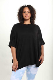 18 SSS-Z {Free Forever} Black Oversized Top PLUS SIZE 1X/2X  2X/3X