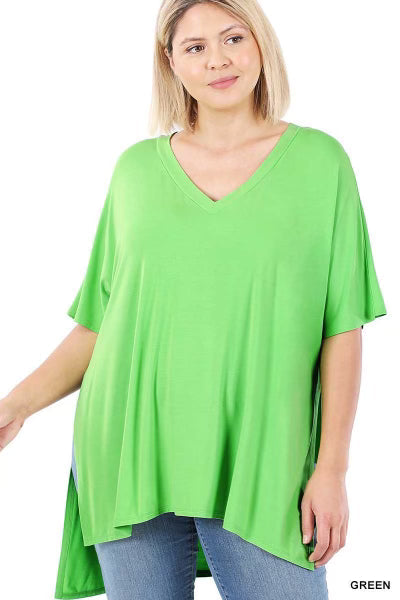 27 SSS-C {Feeling Carefree} LIME GREEN Solid Top PLUS 1X, 2X, 3X