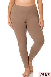 LEG-I {Embrace Change} Mocha Cotton Full Length Leggings PLUS SIZE 1X 2X 3X