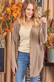 50 OT-D {Endearing Moments} Taupe Raw Hem Cardigan PLUS SIZE 1X 2X 3X