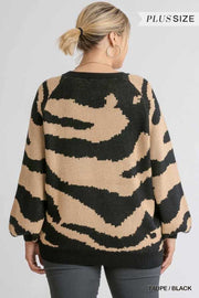 28 PLS-C {Set The Trend}  UMGEE Taupe/Black Sweater PLUS SIZE XL 1X 2X