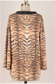 59 OR 25 PLS-D {Wildly Cute} Tan Tiger Print Top PLUS SIZE XL 2X 3X