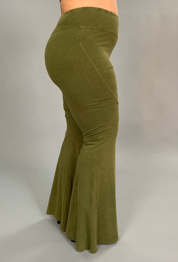 BT-P "UMGEE" Olive Prewashed Cotton  Flared Leg Pants SALE!!! PLUS  SIZE