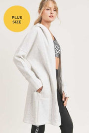 24 OT-C {Timeless Love} Ivory SALE!!! Mix Hooded Cardigan PLUS SIZE 1X/2X 2X/3X