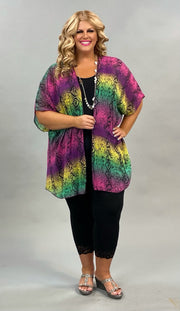 67 OT-B {Wild For You} Multi Color Snake Skin Kimono Plus Size 1X 2X 3X