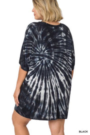 75 PSS-V {Shot In The Dark} Black Tie Dye Top PLUS SIZE 1X 2X 3X