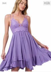 54 SV-Y {Unforgettable} Lavender***SALE*** Spaghetti Strap Dress PLUS SIZE 1X 2X 3X