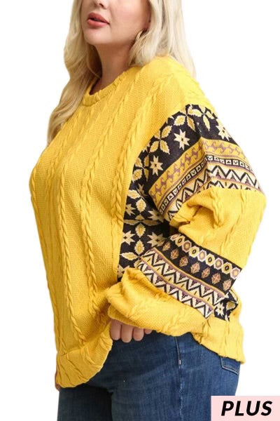 31 CP-A {Golden Child} Gold Textured Knit Top PLUS SIZE XL 1X 2X SALE!!