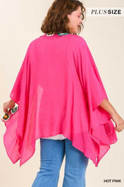 40 OT-A {Maybe Some Day} Umgee  SALE!! Hot Pink Kimono PLUS SIZE XL/1X  1X/2X