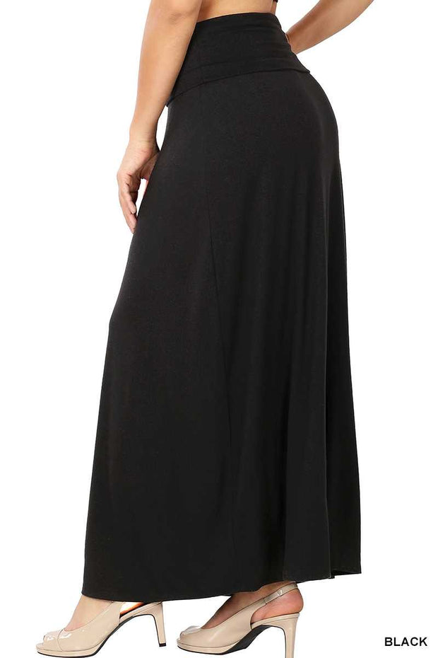 BT-E {Cheer You On} Black Maxi Skirt PLUS SIZE 1X 2X 3X