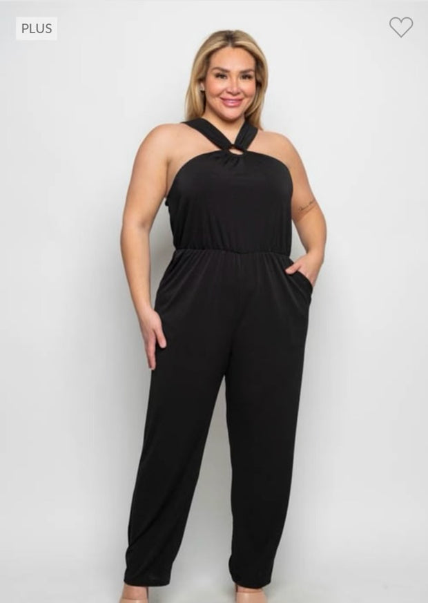 LD-Z & F {Moonlight Memories} Black Keyhole Jumpsuit PLUS SIZE 1X 2X 3X