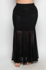 BT-A {Flirty & Fiesty} Black Maxi Skirt PLUS SIZE 1X 2X 3X