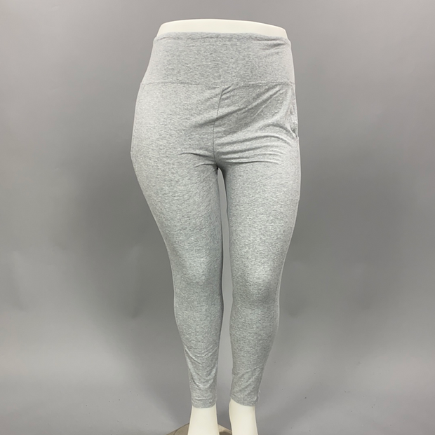 LEG-98 {Get It Done} Light Grey ***FLASH SALE***Cotton Leggings W/Pockets PLUS SIZE XL 2X 3X