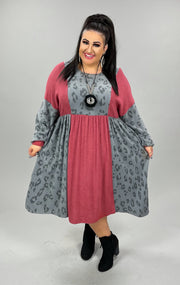 36 CP-C {Out And About} Gray Animal Print Dress PLUS SIZE 1X 2X 3X